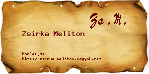Zsirka Meliton névjegykártya
